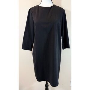 NWOT See U Soon Back Bows Black Pullover 3/4 Length Sleeves Midi Dress Women's S